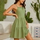 thumbnail image 4 of Gibobby Vestido casual de verano para mujer Vestido casual con tirantes sin mangas para mujer(Verde,CH), 4 of 5