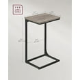 thumbnail image 2 of C-Shaped End Table, Set of 2, Side Table for Sofa, Couch Table with Metal Frame, Small TV Tray Table for Living Room, Bedroom, Greige + Black, 2 of 5