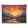 thumbnail image 5 of GOSMITH  Sun Mountain Tapestry Trippy Forest Tree Tapestry Vintage Aesthetic Plant Tapestry Magic River Wall Tapestry Nature Landscape Tapestry Wall Hanging for Bedroom Painting, 5 of 6