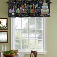 thumbnail image 4 of 2 Pack Valances for Windows, HAPPY BIRTHDAY Window Valances for Living Room/Bedroom/Bathroom, Cartoon Cakes Candles Lines Painted Light Filtering Kitchen Curtain Valance Window Treatment 54"W x18" L, 4 of 9