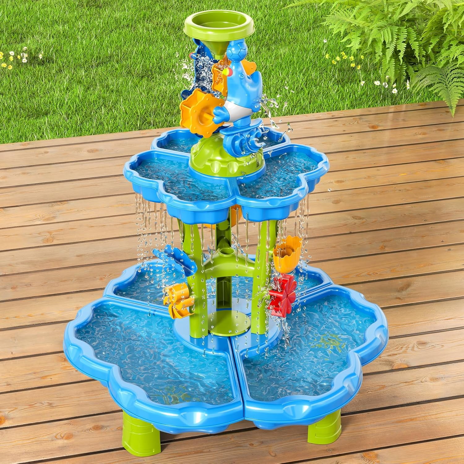 3 in 1 Water Table for Toddlers 1-3 3-5 4-8, Summer Outdoor Beach Outside Backyard Activity Sensory Kids Sand and Water Table, Birthday Party Gifts for Kids Boys and Girls Ages 3 4 5 6 7 8