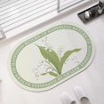 thumbnail image 2 of Alfombrilla de baño con forma de campana de viento simple y absorbente de diatomeas con diseño de orquídeas, alfombrilla antideslizante para puerta de baño, alfombra para lavabo de baño, 2 of 5