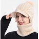thumbnail image 3 of Gorro de lana holgado de una pieza para mujer, gorros, bufanda, máscara, gorro de punto cálido para invierno, gorro de esquí con calavera gruesa, 3 of 5