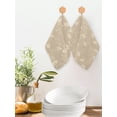 thumbnail image 2 of Beige Floral Kitchen Dish Towels for Drying Dishes Set of 3, Vintage Spring Botanical Flowers Waffle Weave Microfiber Hand Tea Bathroom Towels Quick Dry & Absorbent Towel 12x12, 2 of 7