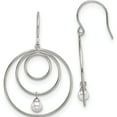 thumbnail image 1 of Stainless Steel Polished With Simulated Pearl Dangle Earrings (33.5 X 30.5) Made In China sre1566, 1 of 5