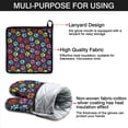 thumbnail image 7 of Colorful Animal Footprints Kitchen Oven Mitt and Pot Holder Sets 2 Pcs for Baking, Cooking and Grilling, Heat Resistant Up To 392 °F, 7 of 7