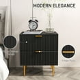 thumbnail image 4 of HOMCOM Nightstand, Bedside Table, Side End Table with 2 Drawers, Black, 4 of 10