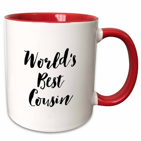 3dRose Phrase - Worlds Best Cousin - Two Tone Red Mug, (Best Spy Gadgets In The World)