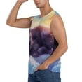thumbnail image 3 of Pofeuu Colorful Cloud Sleeping Cat Print Men's Muscle T-Shirt, Sleeveless, Muscle Tank, Classic Muscle Tee Top For Men Casual Sleeveless Muscle T-Shirt Trendy Clothes-XX-Large, 3 of 7