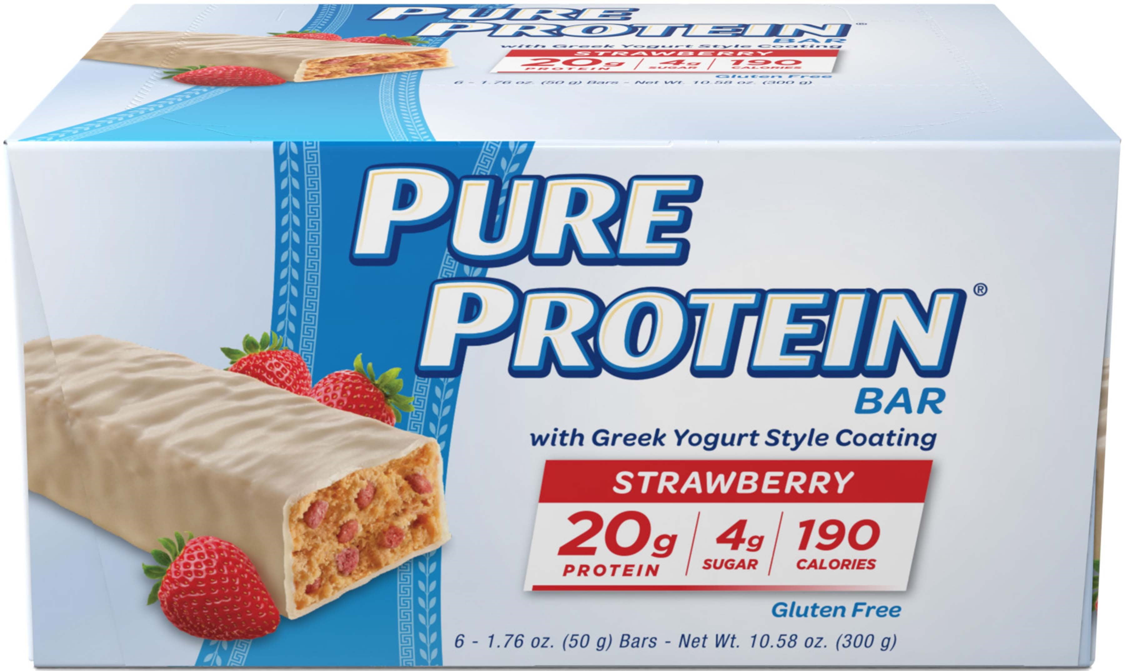 Pure Protein Bar, Strawberry Greek Yogurt, 20g Protein, 6 Ct
