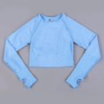 thumbnail image 1 of Peeli-Top corto de manga larga para mujer, Top deportivo para Yoga, camisetas sin costuras, Top corto de Fitness, ropa deportiva activa, camiseta atlética de entrenamiento, 1 of 5