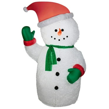 Gemmy  Christmas Airblown Inflatable Mixed Media Snowman, 6 ft Tall, white
