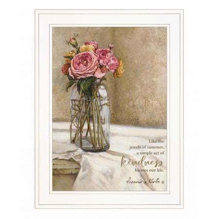 HomeRoots 19 x 15 x 1 in. Jewels of Summer 1 White Framed Print Wall Art