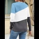 thumbnail image 4 of Blusas de Bloque de Color para Mujer, Estilo Túnica Informal de Larga con Cuello Redondo, Tipo Jersey. Gris Azulado XL, 4 of 8