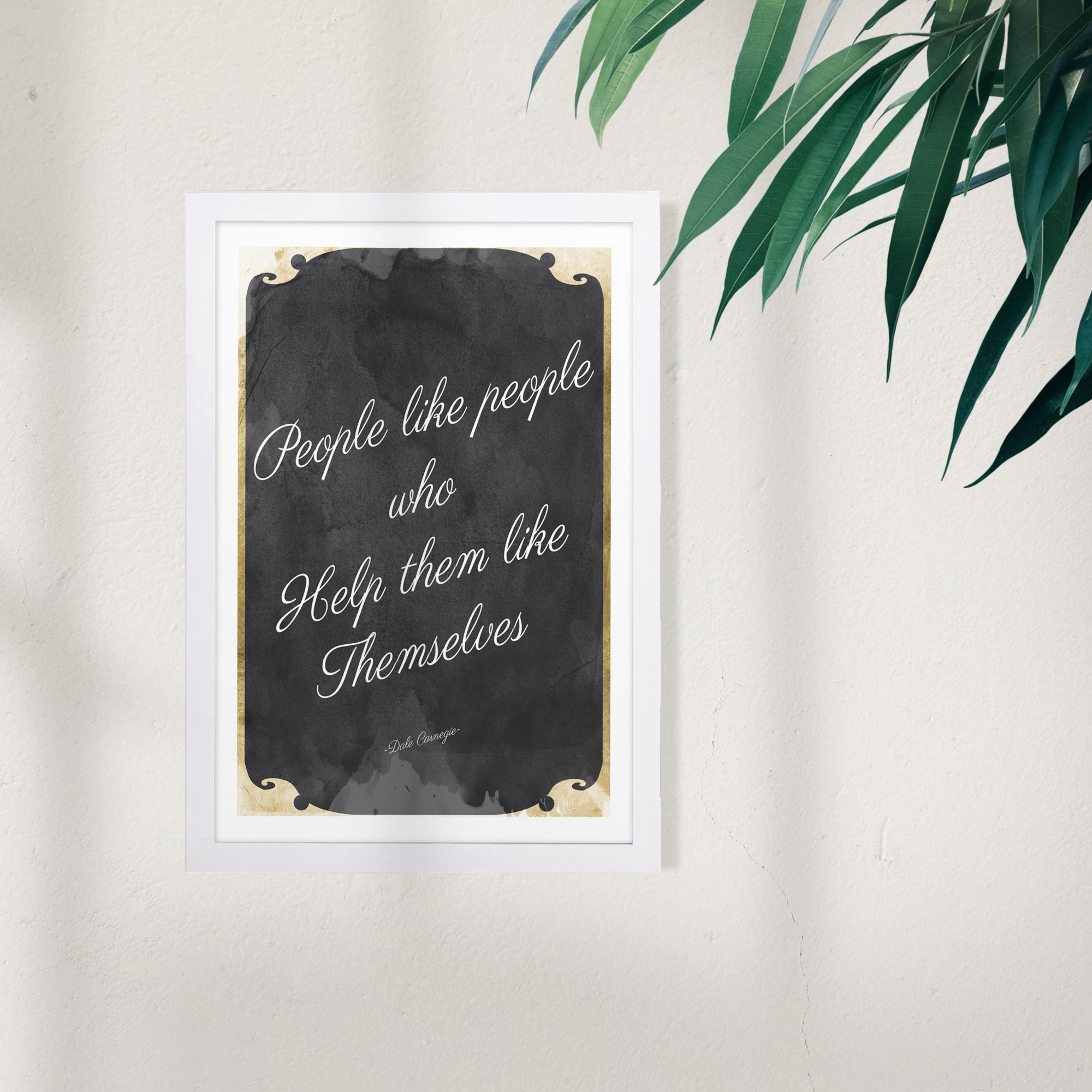 Wynwood Studio Typography and Quotes Framed Wall Art Prints 'People Like People' Quotes and Sayings Home Décor - Black, White, 13" x 19"
