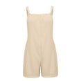thumbnail image 6 of GILIGEGE Womens Rompers Jumpsuits Summer Vacation Beach Outfits 2025 Shorts Overalls Jumpers Loose Casual Soft Fashion Clothes Solid Color Shorts Summer Sleeveless Shortall Vacation Jumpsuits, 6 of 7