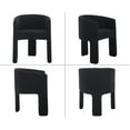 thumbnail image 7 of Guyou Modern Boucle Dining Chairs Set of 6, Barrel Sherpa Side Chair with Curved Backrest and Arms, Comfy Dressing Vanity Chairs, Upholstered Kitchen Chairs for Living Room Bedroom Dining Room, Black, 7 of 7