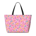 thumbnail image 2 of Pofeuu Donut Print Beach Bag,Waterproof Sandproof Beach Tote Bag, Large Capacity Foldable Beach Bags for Women, 2 of 7