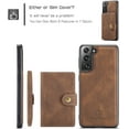 thumbnail image 3 of Case for Samsung Galaxy S22 [Not for S22 Ultra or S22 Plus], Detachable Magnetic Wallet Credit Card Slot Kickstand Case Cover Support Wireless Charging Compatible with Samsung Galaxy S22 (Brown), 3 of 16