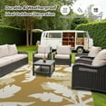 thumbnail image 5 of VUNATE Outdoor Rug Carpet 8'x10' Waterproof Reversible Patio Rug Portable Indoor Outdoor Rug Plastic Straw Rug for Beach RV Camping Garden Picnic Deck Backyard Tropical Porch Decor Yellow, 5 of 7