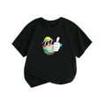 thumbnail image 2 of HAOTAGS Toddler Boys Girls Easter Graphic Tshirts Short Sleeve Crew Neck Tee Tops Casual Summer Outfits Black Size 3 Years, 2 of 3