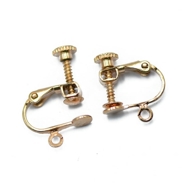 12pcs Clip de Latón en Los Pendientes Earwires Hallazgos Encajan Joyería Haciendo Manualidades