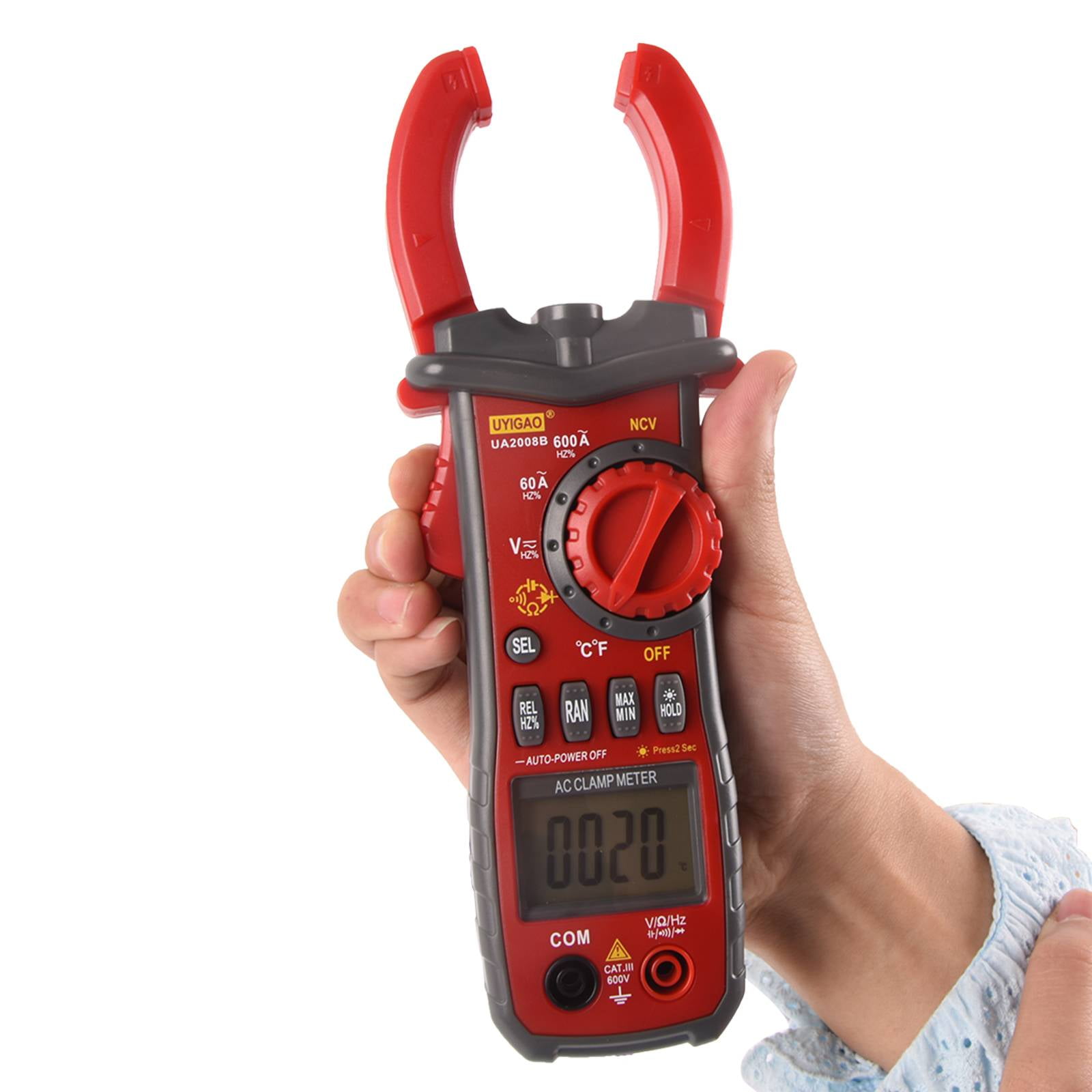 DAWOT Digital Clamp Meter TRMS 6000 Counts, UA2008B Clamp Multimeter AC/DC Voltage Clamp Meter 600A Current Meter Auto-ranging Measures