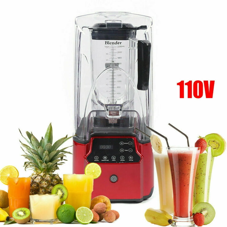 Oukaning 2L 2200W Heavy Duty Commercial Grade Blender Mixer Juicer Food Fruit Blender, Size: One size, Red