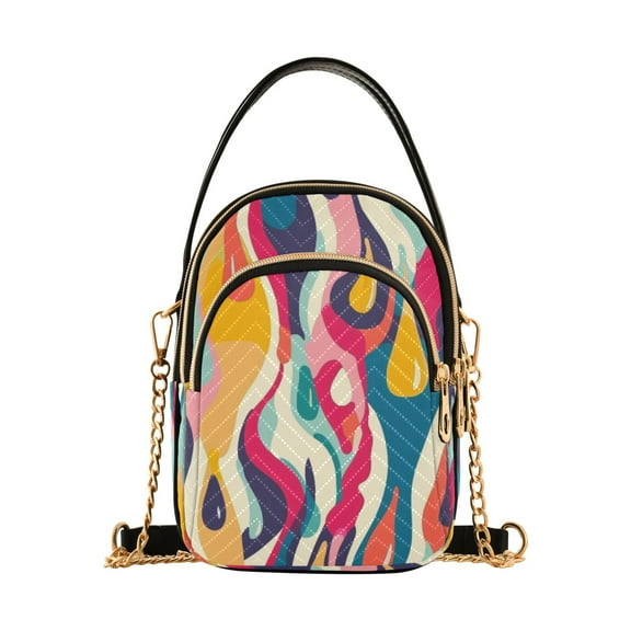 ALAZA Chain Crossbody Bags for Women Abstract Drops Line Pattern Shoulder Handbag Phone Purse