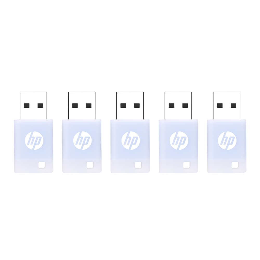 HP 32GB v168 USB 2.0 Delicate Blue Flash Drive – Reliable Portable Storage to Store, Transfer, & Protect Important Data, 5-Pack