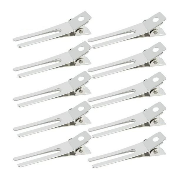 50pcs Hairdressing Double Prong Curl Clips, Wobe 