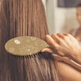 thumbnail image 4 of Celestial Sun and Moon Hair Brush - Gentle Anti-Frizz Comb with Round Bristles, Goth Styling Essential, 4 of 5