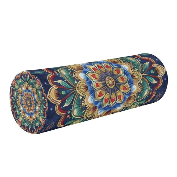 5.5"x17" Cylinder Pillow for Comfort Core Neck & Cervical Pillows Perfect for Neck, Back, Leg Support Vibrant Mandala Pattern