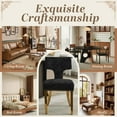 thumbnail image 6 of Mid Century Dining Chairs Set of 4, Farmhouse Linen Fabric Upholstered Accent Chair Curved Backrest with Copper Nails Around,Kitchen Chairs with Hardwood Frame, 6 of 7