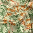 thumbnail image 5 of Ambesonne Floral Valance Pack of 2, Curved Flowers Butterflies, 54"X12", Cream Orange and Olive Green, 5 of 5