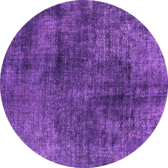 Ahgly Company Indoor Round Oriental Purple Industrial Area Rugs, 5' Round