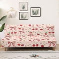 thumbnail image 3 of Xixirimido Cherries Bowknot Stars Pink Pattern Stretch Armless Futon Cover Sofa Bed Covers Elastic Futon Slipcover Washable Couch Cover Washable Furniture Protector, 3 of 8