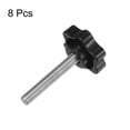 thumbnail image 3 of Uxcell 8 Pieces Star Knobs M8 x 55mm 304 Stainless Steel Threaded Stud 38mm 6-Star Head Clamping Thumb Screw Black, 3 of 7