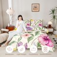 thumbnail image 3 of Manfei Vintage Floral Leaves Twin Comforter Sets 2pcs,Rustic Botanical Bedding Set,1 Comforter and 1 Pillowcase,Reversible, 3 of 6