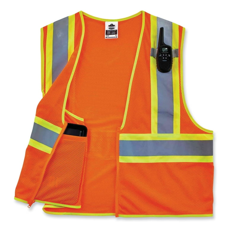 GloWear 8229Z Class 2 Economy Two-Tone Zipper Vest, Polyester, Small/Medium, Orange, Ships in 1-3 Business Days GloWear 8229Z Class 2 Economy Two-Tone Zipper Vest, Polyester, Small/Medium, Orange, Ships in 1-3 Business Days