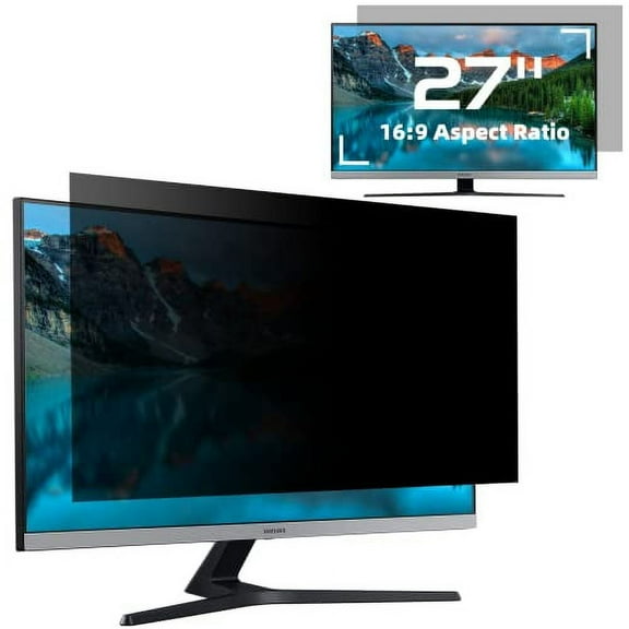 27 Inch Computer Privacy Screen for 16:9 Aspect Ratio Widescreen Monitor - Removable Anti Blue Light Glare Privacy Filter, Anti-Scratch Screen Protective Film, Computer Screen Privacy Shield 27 in