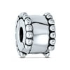 Beaded Trim Detail Spacer Clasp Stopper Bead Charm 925 Sterling Silver