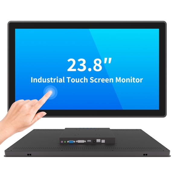 LMENGER 23.8 Inch Industrial Touch Screen Monitor, 10 Points Touch, Ratio 16:9 Capacitive PCAP Display, 1920 x 1080R, Active Matrix TFT LCD, LED Backlight, VGA, DVI, HD-MI Ports