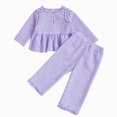 thumbnail image 3 of HCNTES Girls Fall Winter Outfits 6 12 18 24 Months 1T 2T 3T 4T Baby Girls Infant Clothing Soft Long Sleeve Plaid Top Elastic Pants 2PCS Set Newborn Outfits for Girl Fall Winter, 3 of 7