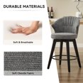 thumbnail image 3 of Set of 2 Comfortable Chenille Upholstered Swivel Bar Stools with Wide Backrest for Dining Room and Kitchen Island, 3 of 7