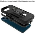 thumbnail image 3 of CoverON For Apple iPhone 13 Case, Military Grade Heavy Duty Full Body Phone Kickstand Cover - Black, 3 of 9