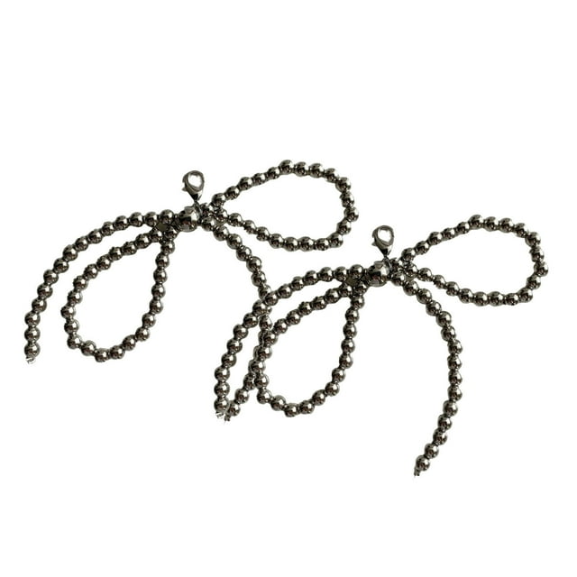 Pearl Ribbon Shoe Decoration Elegant Buckle Pearl Bead Chain Ladies DIY Shoe Lace 2pc