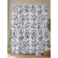 thumbnail image 4 of Blue Floral Leaf Shower Curtain Set, Waterproof Shower Curtains for Bathroom, Retro Farmhouse Plant Tree Branch Washable Fabric Cloth Bath Curtain for Bathtub Decoration with Hooks 72x78 Inches, 4 of 6
