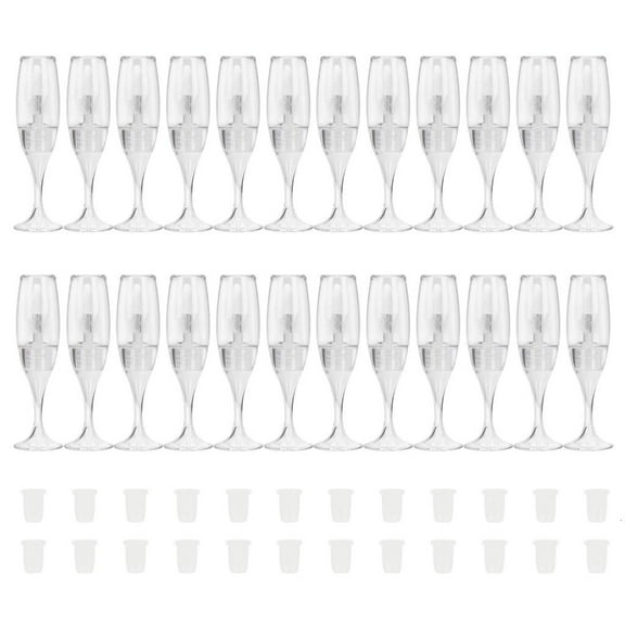Necvior 24 Pcs 8ml Refillable Lip Glaze Containers Empty Lip Gloss Tubes Lip Gloss Containers Wine Glass Shaped Lip Balm Bottles