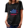 thumbnail image 1 of Blouse d'Été Grande Taille à Manches Courtes pour Femmes Hauts d'Été pour Femmes Imprimé Jour de l'Indépendance Vacances Manches Courtes Col Rond Décontracté Coupe Ample T-Shirts Graphiques Col en V Femmes en Solde, 1 of 4
